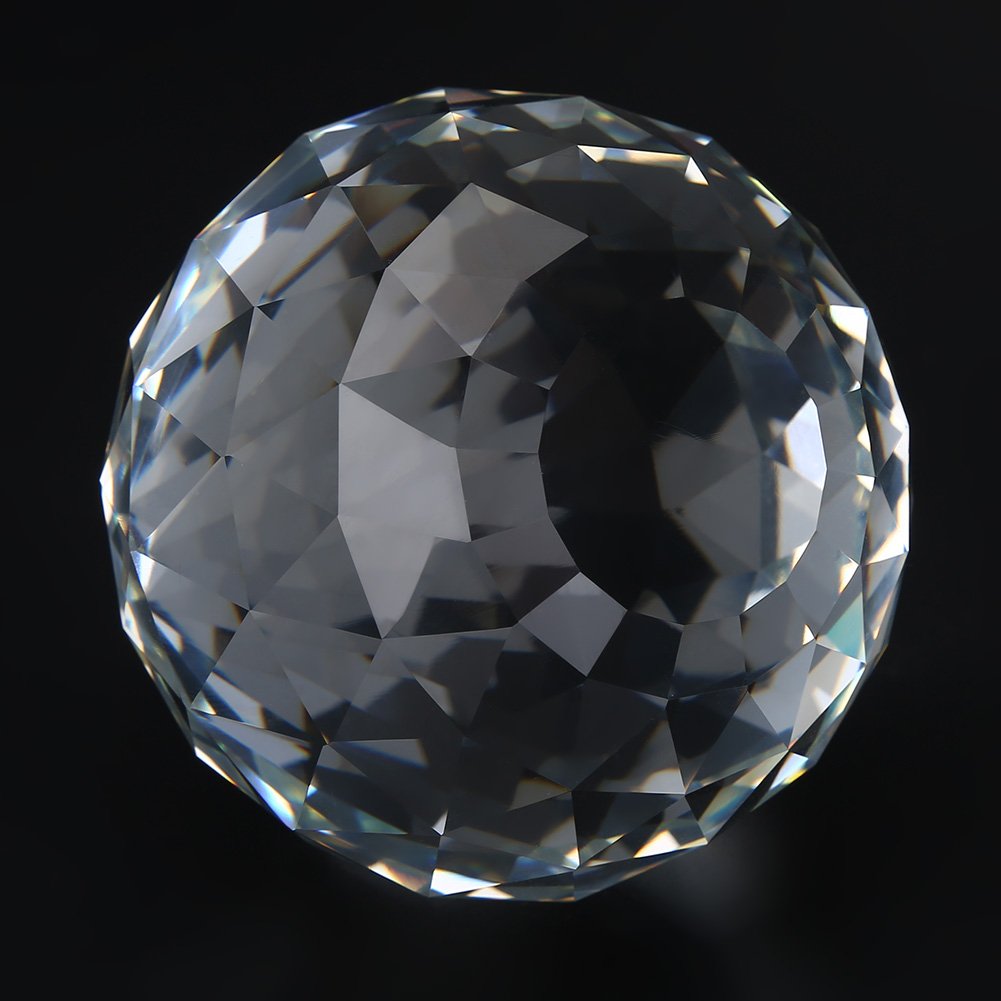 Antilog Clear Faceted K9 Crystal Ball, 1Pc 60/80mm Transparent Sphere for Office Home Hotel Decor Hardware Fittings