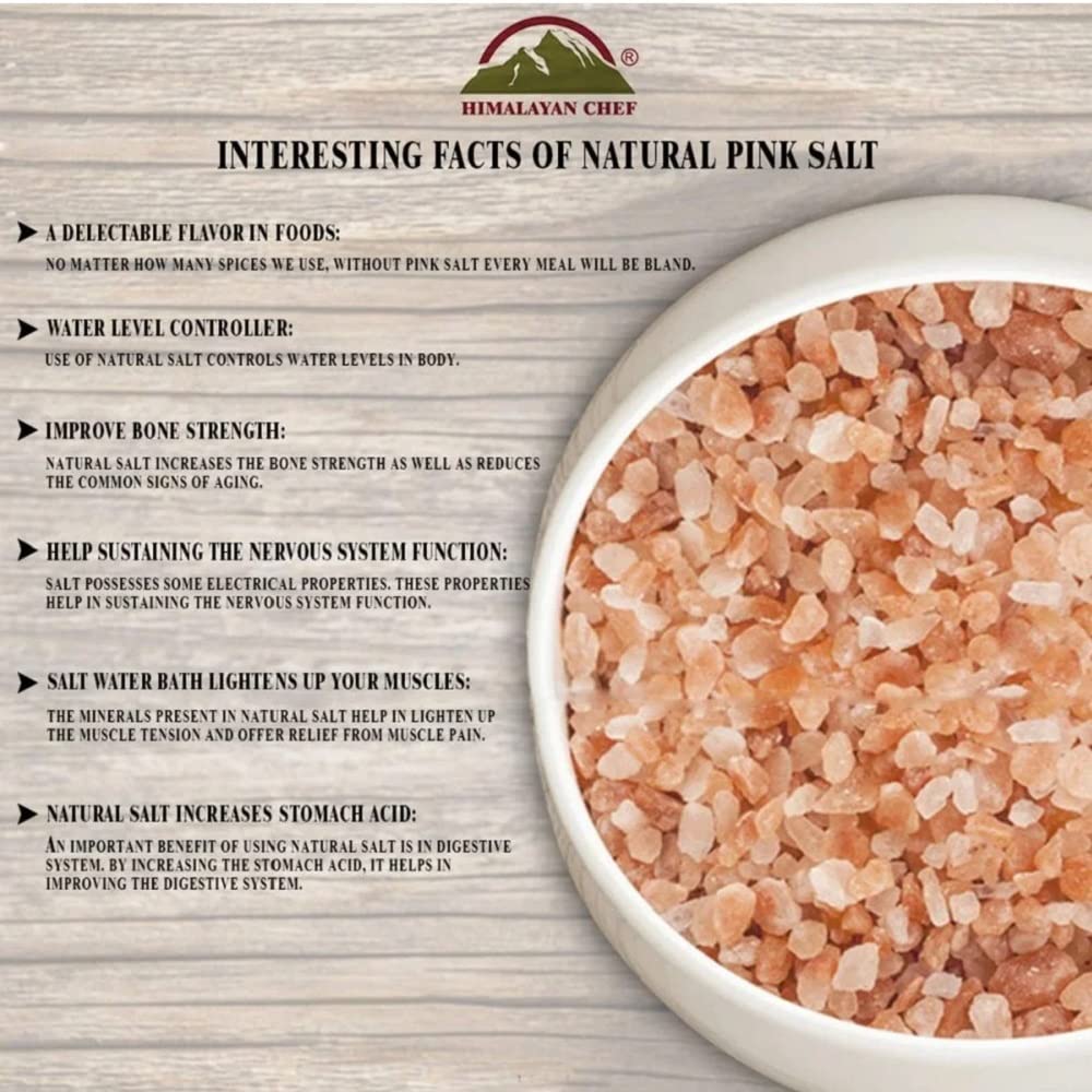 Himalayan Chef Pink Himalayan Salt, Coarse Grain, Refill Grinders - 4 lbs,2 Pound (Pack of 2)