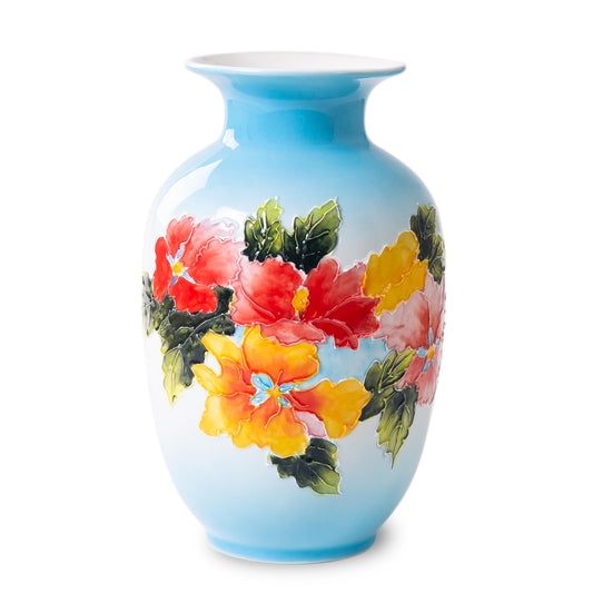 Magclay Ceramic Vase for Home Decor, Hand Painted Modern Vase Decor, Home Decorative Vase, Blue