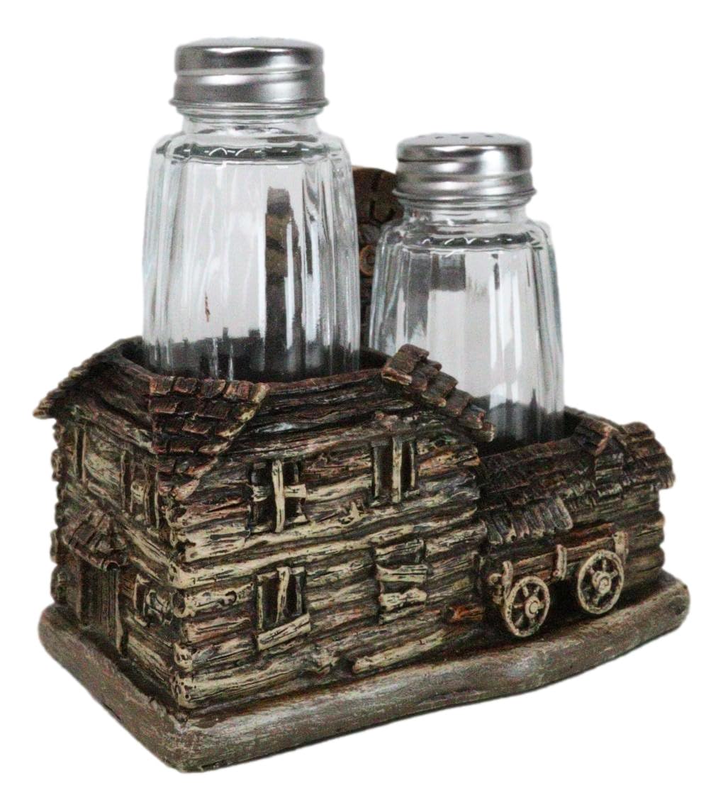 Ebros Gift Country Western Farmhouse Barn With Windmill And Wagon Salt And Pepper Shakers Holder Figurine Set Rustic Ranch Decor Sculpture