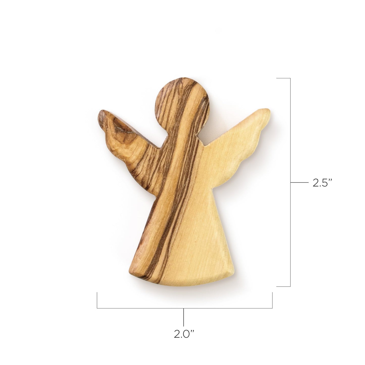 Olive Wood Pocket Angel From The Holy Land - Comforting Angel Figurine With Psalm 91 Prayer Card - Handheld Wooden Angel Pocket Token For Cancer Comfort Gifts & Gifts For Hospice Patients