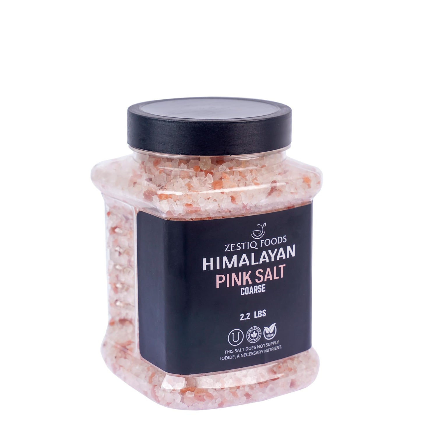 Zestiq Foods Himalayan Pink Salt – Natural, Kosher & Unprocessed Coarse Grain, 2.2 lb Jar, Rich in 84 Minerals for Cooking & Grinder Use