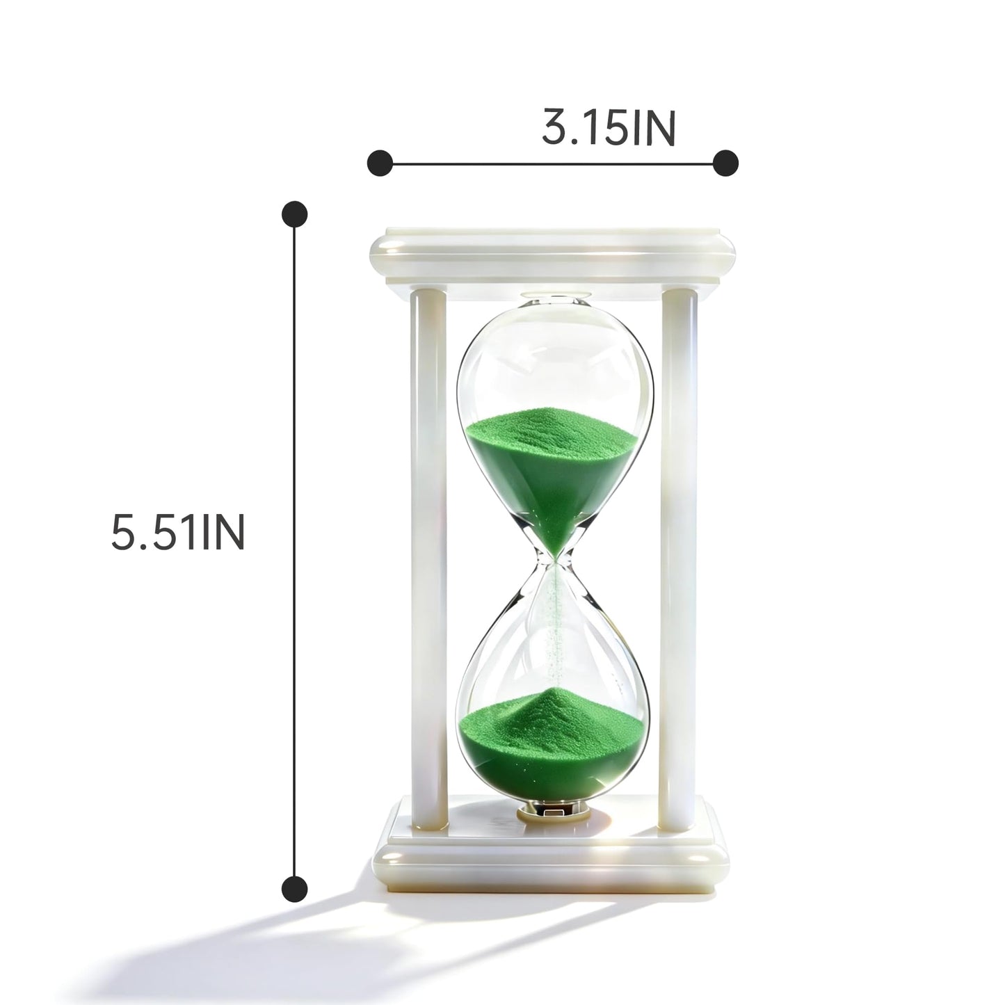 PROLOSO 30 Minutes Hourglass Green Sand Timer Glow in the Dark Sandglass Large Sand Clock Watch for Home Office Shelf Ornament