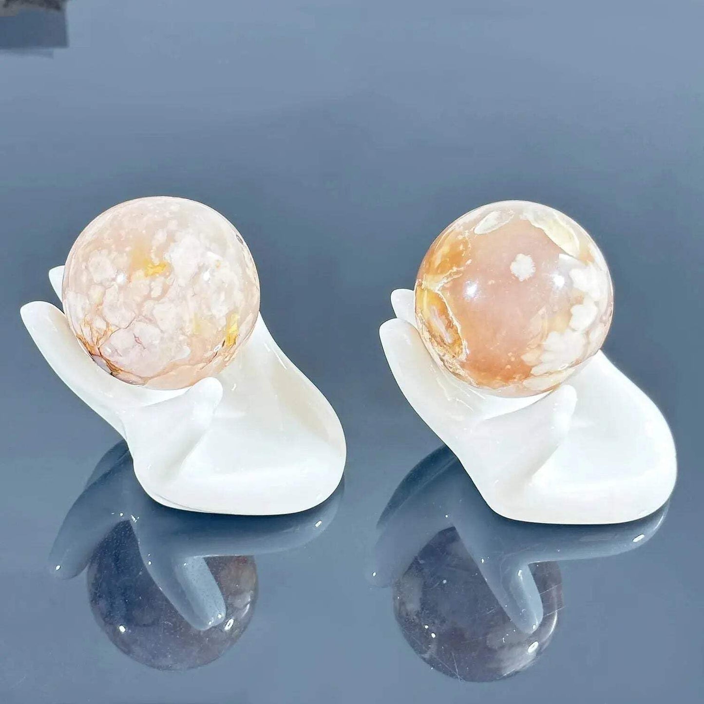 Wax Wane Ceramic Hand Display Stand, White Jewelry and Crystal Holder, Decorative Hand Sculpture