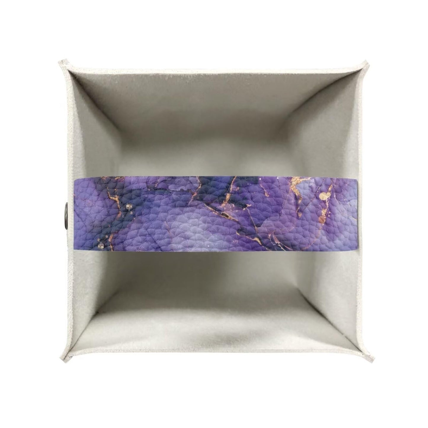 Xsehusvy Marble Purple Tissue Box Cover PU Leather Cube Tissue Holder with Bottom Belt Waterproof Square Facial Tissue Boxes Decorative Organizer for Bathroom Vanity