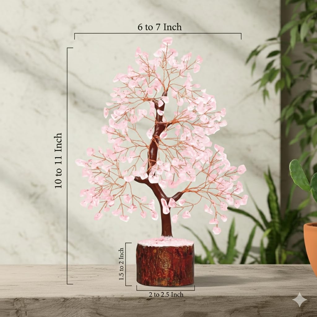 THE Unltd India Rose Quartz Crystal Tree of Life – Healing Pink Gemstone Bonsai, Love & Positive Energy, Birthday Gift for Women, Mom, Sister, Girlfriend - Positive Energy Gift for Women