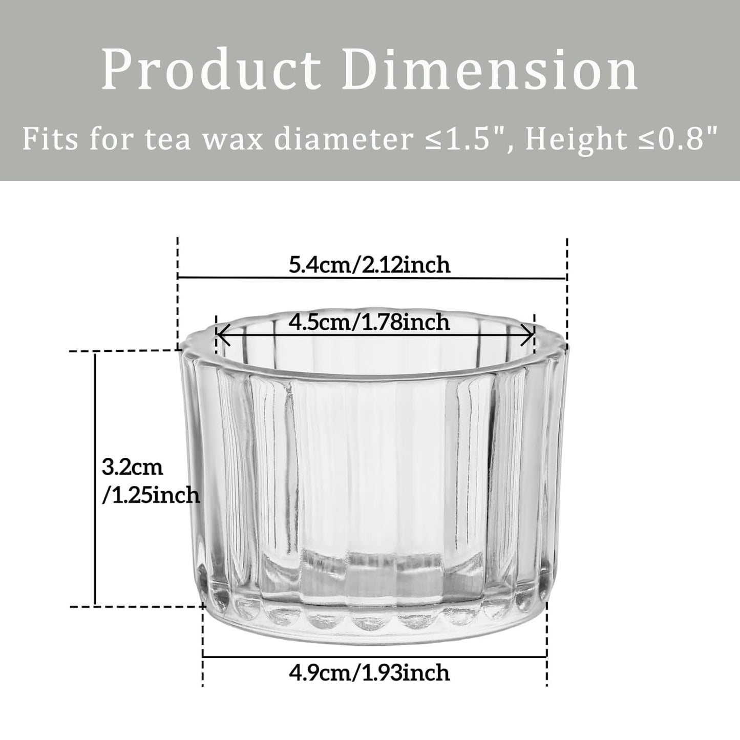 Filltown Clear Tea Light Candle Holders Set of 12, 5cm x 3.5cm Glass Tea Light Holders for Table Centerpiece, Mini Votive Candle Holders for Weddings, Birthday Parties, Home Decor, Table Decor