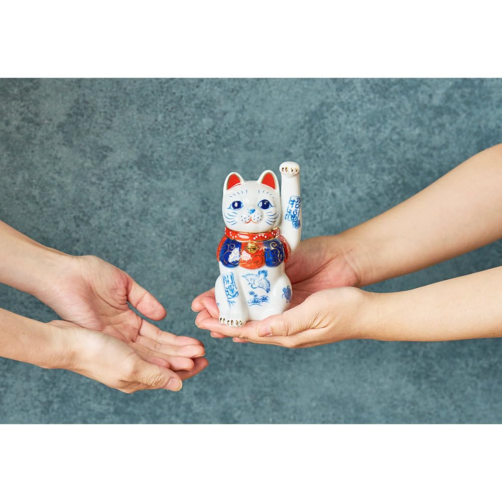 YOSHINOYA KYUBEI Japanese Decor Cat Decor Lucky cat 5.6 in Cat Figurine Maneki Neko Porcelain 7480-Z-US
