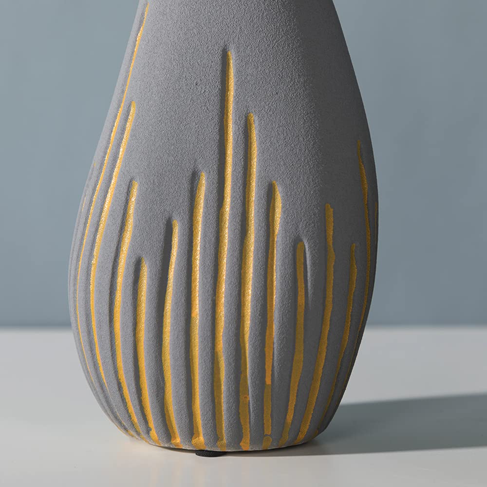 MODIRNATION 'Teardrop' Modern Ceramic Vase, Contemporary Minimalistic Design, Unique Elegant Flower Vase, Decor for Living Room Bedroom, Kitchen, Home and Office (Large)