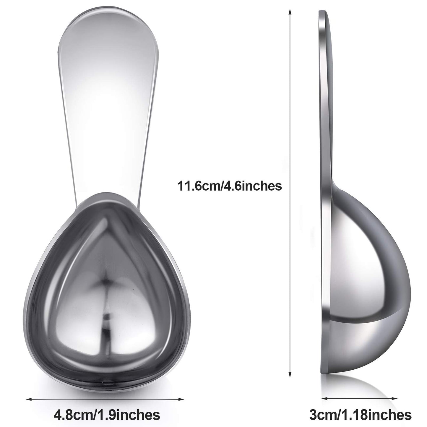 Patelai 3 Pieces Coffee Scoop Tablespoon Measuring Spoons Stainless Steel Coffee Scoops Short Handle Tablespoon for Tea Sugar Kitchen Gifts(30 ml,Silver)