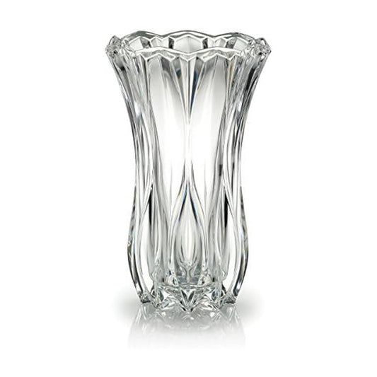 Celebrations by Mikasa Blossom Crystal Vase 12 Inch - Sculpted Flower Design for Fresh Bouquets, Home Decor, Centerpieces - Traditional and Contemporary Style