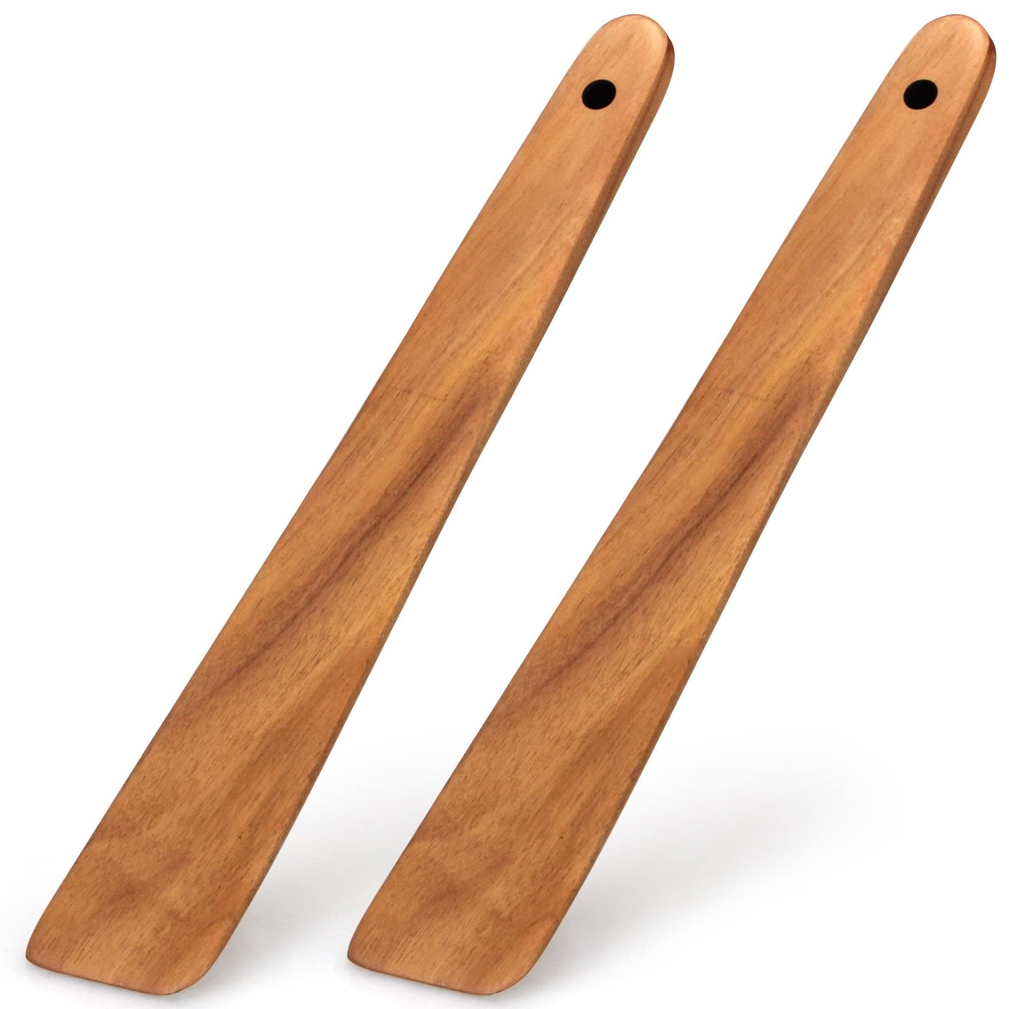 2 Pcs Teak Wood Spatula Set Non Toxic Cooking Utensils Spurtle Kitchen Tools Turner Bamboo Wooden Spatulas for Cooking Spoon Flat Egg Flipper Spatula Kitchen Utensil Set Sourdough Scraper Stirrer