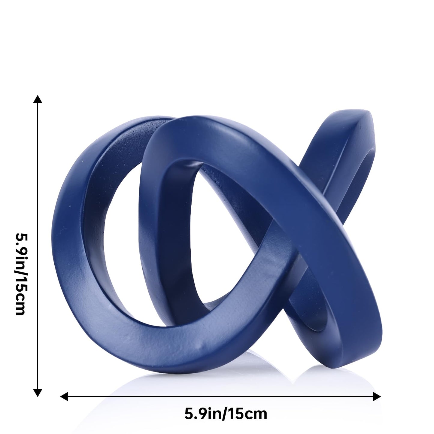 DOVDOV Blue Knot Decorative Sculpture, Blue Room Decor Aesthetics, Mobius Ring Statue for Bookshelf Living Room TV Cabinet Office Cabinet Coffee Table Above Decorative Accents
