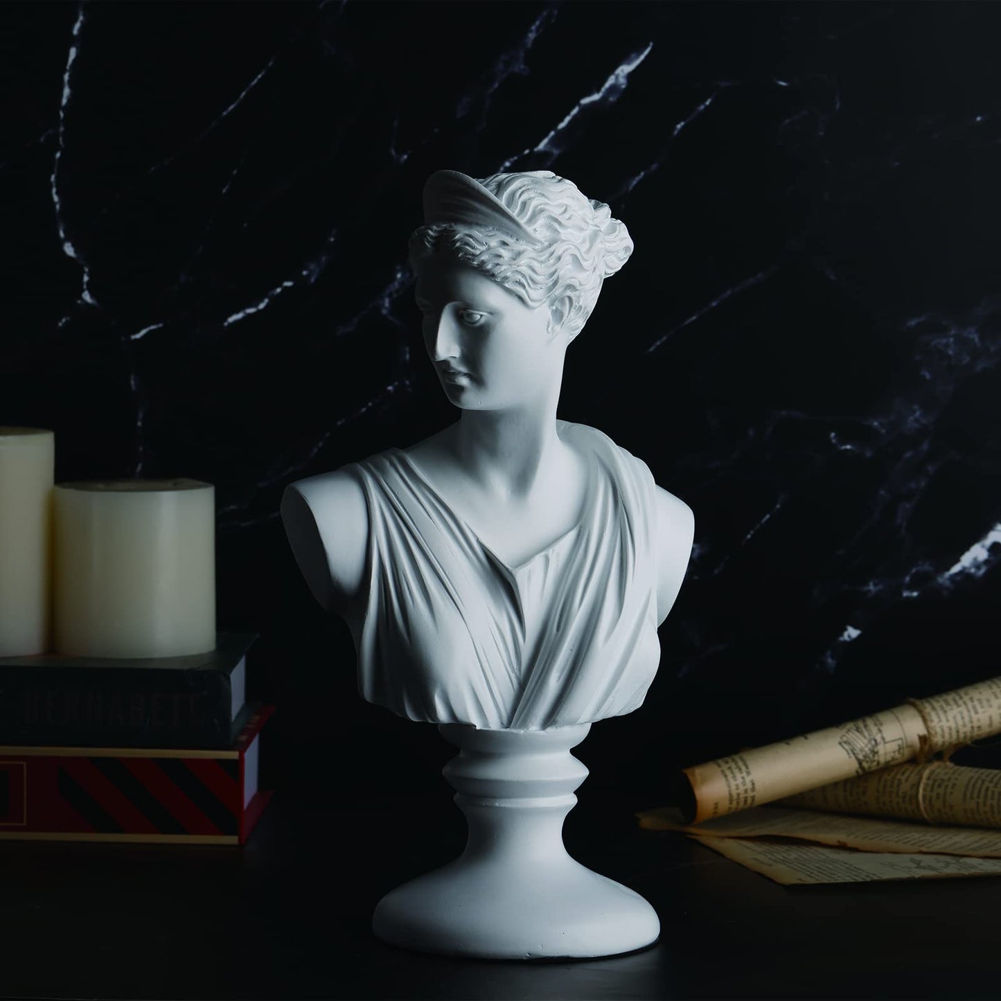 Greek Goddess Statue, Venus Plaster Statue Sculpture, Greek Mythology Sculpture for Home Decoration, Suitable for Living Room, Office, Home Decoration for Shelf