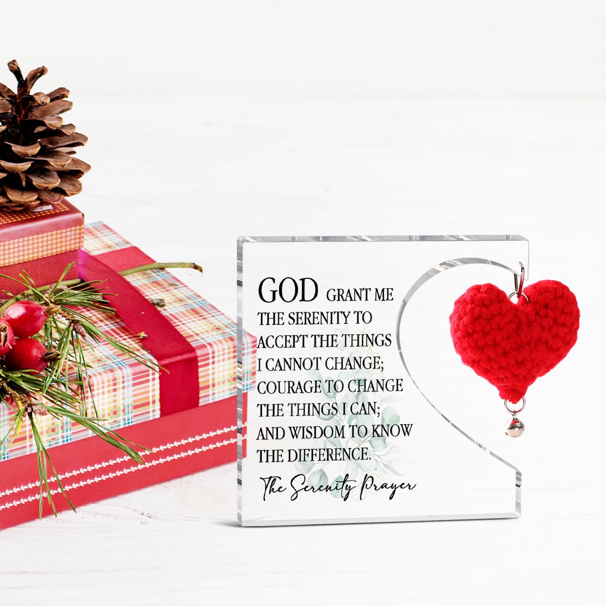 Christian Gifts For Women, God Grant Me The Serenity to Bible Verse Acrylic Plaque Desk Decor, Inspirational Relegious Spiritual Gifts For Christian