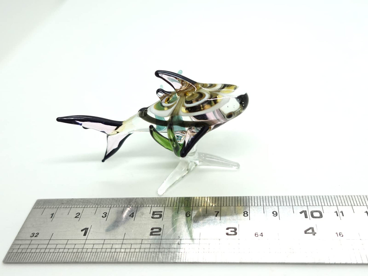 Sansukjai Sea Animal W/Seaweed Miniature Figurines Animals Hand Blown Glass Art Collectible Gift Decorate (Whale Shark W/Seaweed)