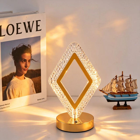 YGFEJSDNSW Luxury Diamond Crystal Table Lamp, Modern Gold Base Desk Lamp Touch Lamp with 3 Colors, Dimmable LED Eye-Caring Lamp for Home Office, Study, Living Room & Bedroom Decor