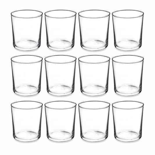 PMLAND Clear Glass Votive Candle Tealight Holders - Bulk Pack of 12