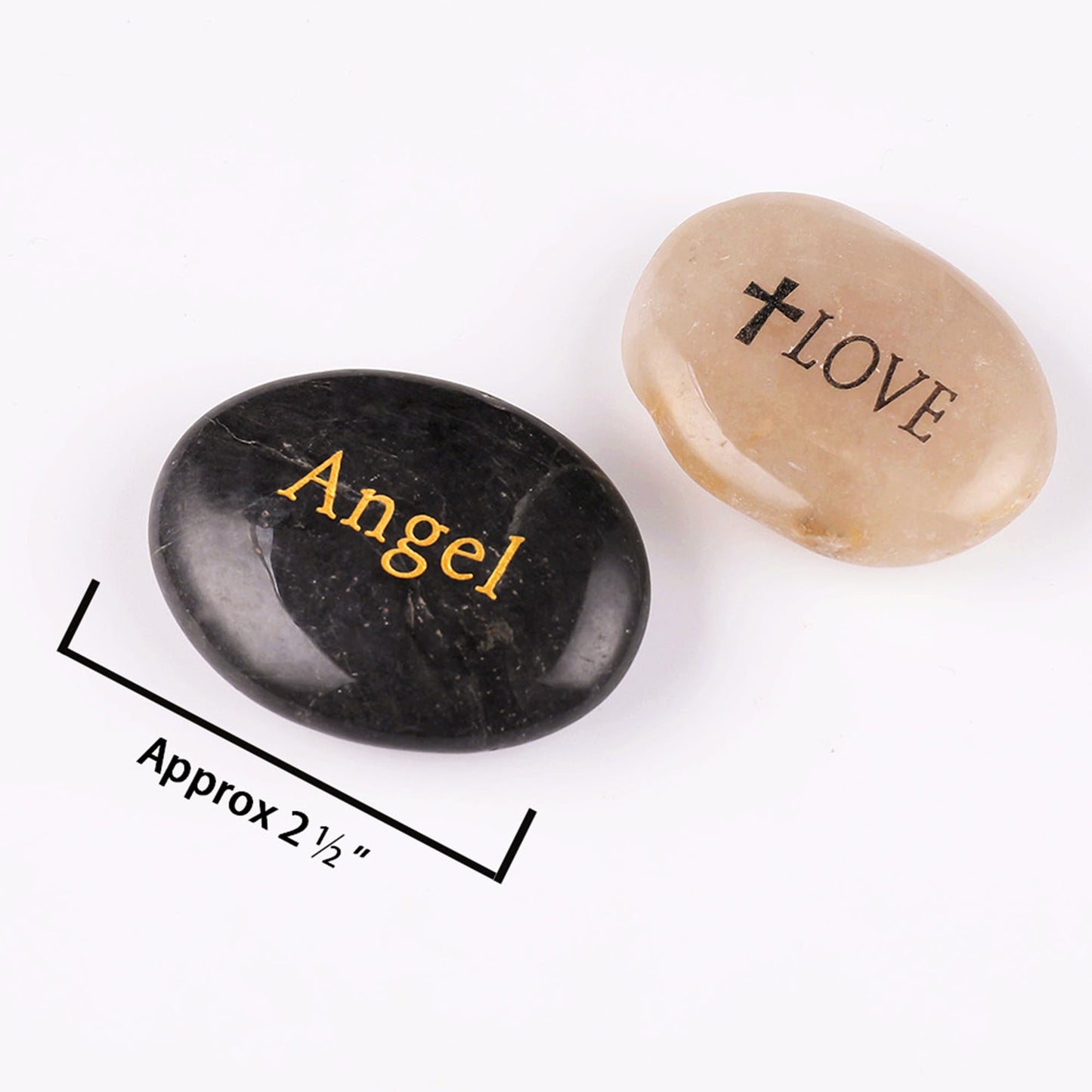 ROCKIMPACT 50PCS Angel Guardian Angel Stones Serenity Prayer Pebble Engraved Inspirational Motivational Healing Inspiring Rocks Encouragement Word Stones Wholesale Bulk, 2"-3" ea