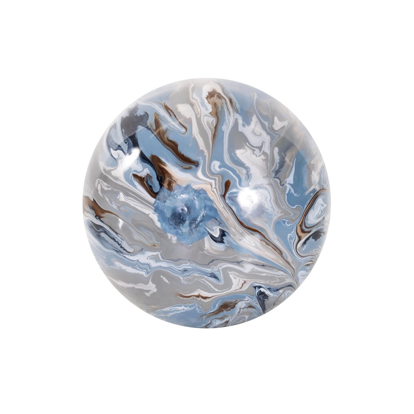 Howard Elliott Collection Aegean Blue Orbs- Medium Round Blue 4.3/4H X 4.3/4W X 4.3/4D