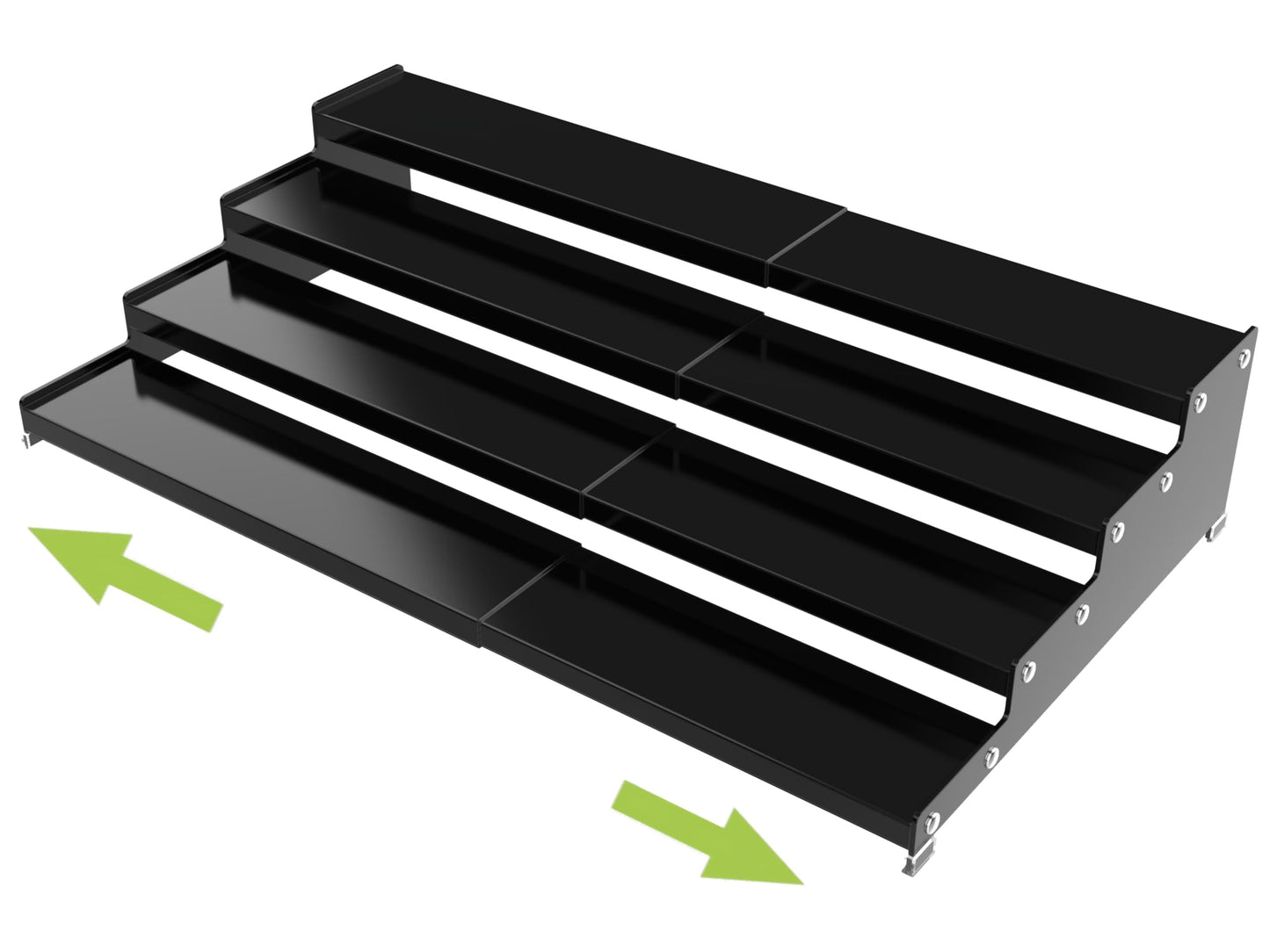 Jojocross Expandable 4-Tier Step Spice Rack Organizer for Kitchen Cabinet Modern Design and Non Skid Space Saving Storage Shelf for Countertop Cabinets Pantry(1Pack/Black)