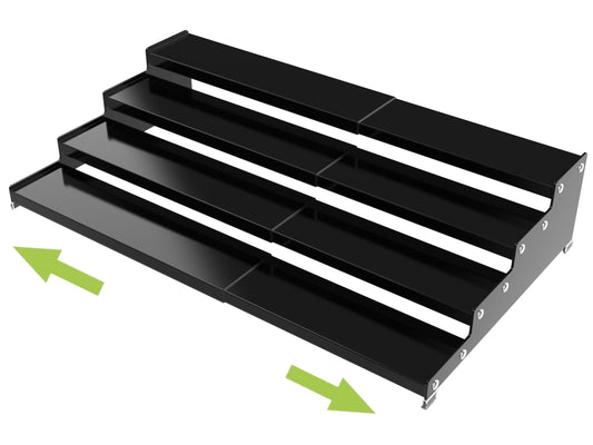 Jojocross Expandable 4-Tier Step Spice Rack Organizer for Kitchen Cabinet Modern Design and Non Skid Space Saving Storage Shelf for Countertop Cabinets Pantry(1Pack/Black)
