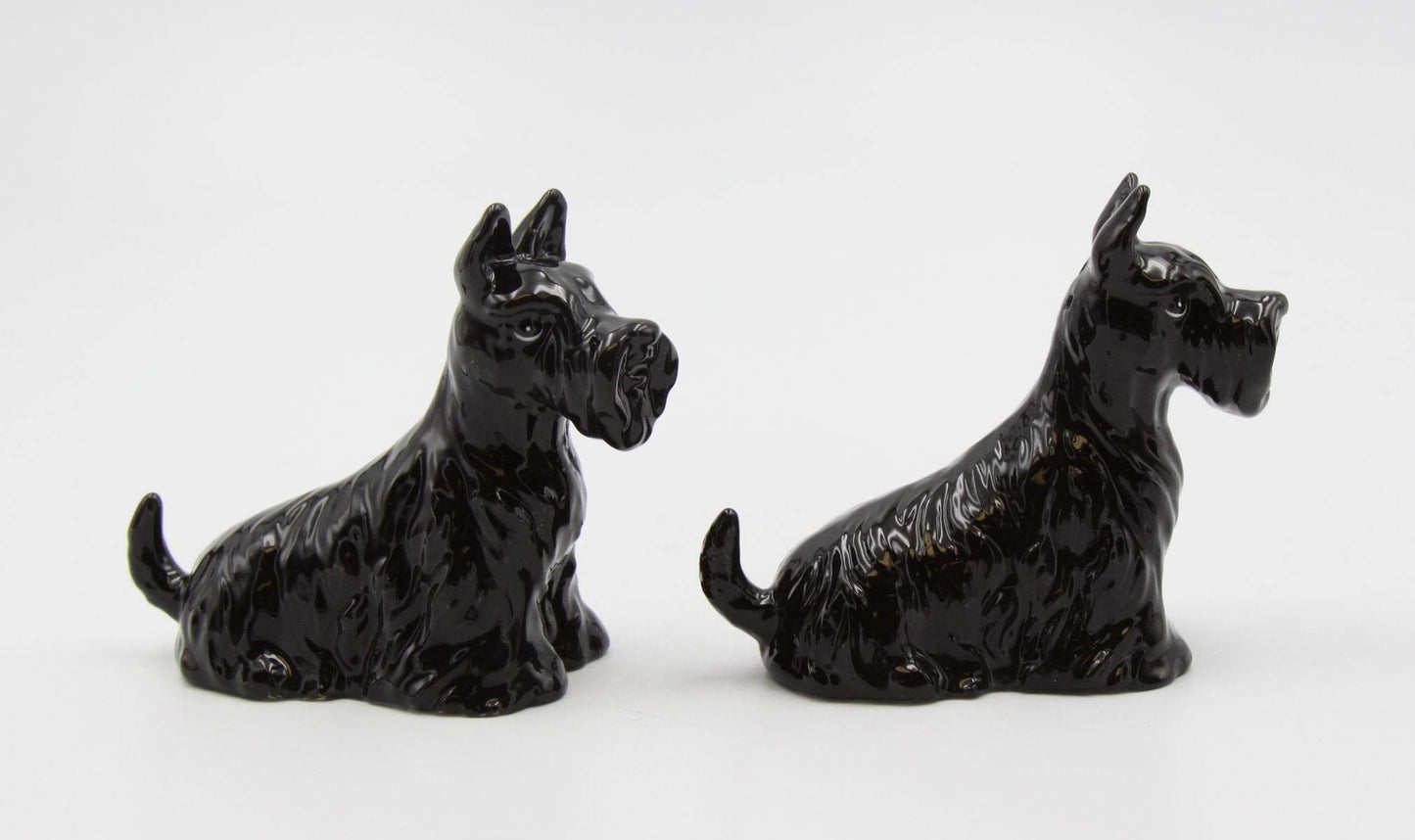 Cosmos Gifts Fine Ceramic Black Scottish Terrier Dog Salt & Pepper Shakers Set, 4" L