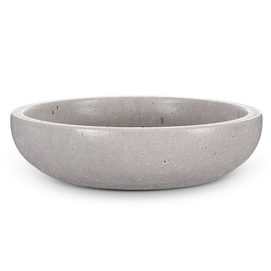 LemonRoad Travertine Decorative Bowl 7.8"x 2" Marble Round Stone Bowl for Entryway Key, Fruit, Kitchen Counter, Dining Table Centerpiece, Office Decor (Grey)