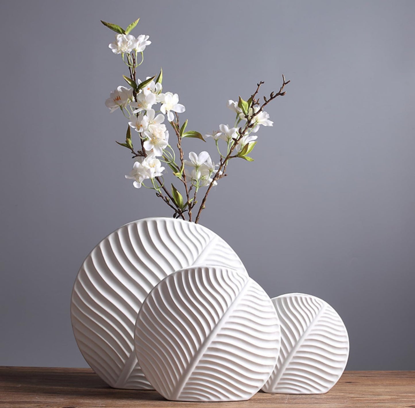 AzulHome Ceramic Vase - Decorative Flower Vase for Modern Table Shelf Decor, Nordic Minimalism Aesthetic Boho Style Decor for Bedroom Living Room Office Entryway Centerpiece Solid White