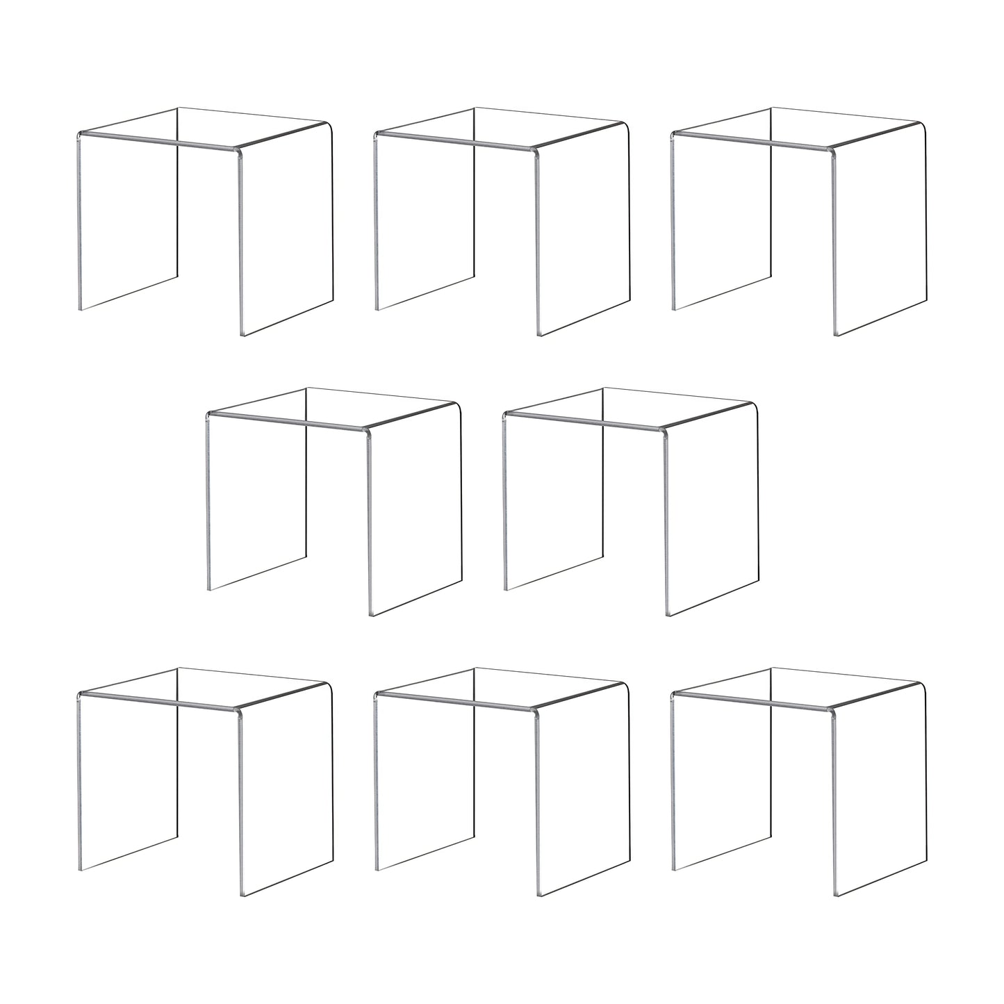 ihomecooker Acylic Riser Square Display Stand For Cupcakes, Arts and Crafts (Clear, 8P-4INCH)