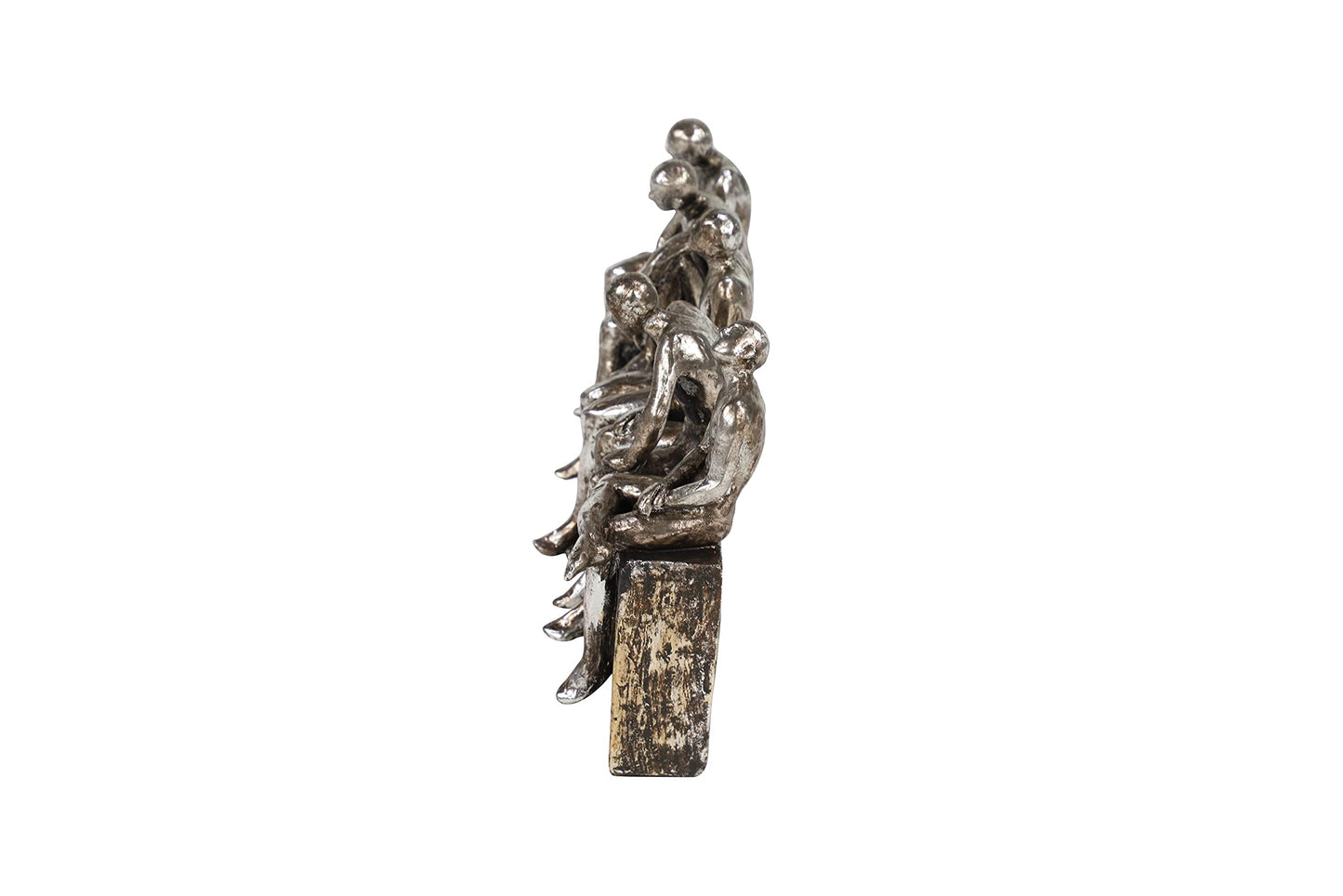 Deco 79 Modern Polystone People Sculpture, 13" x 3" x 7", Silver