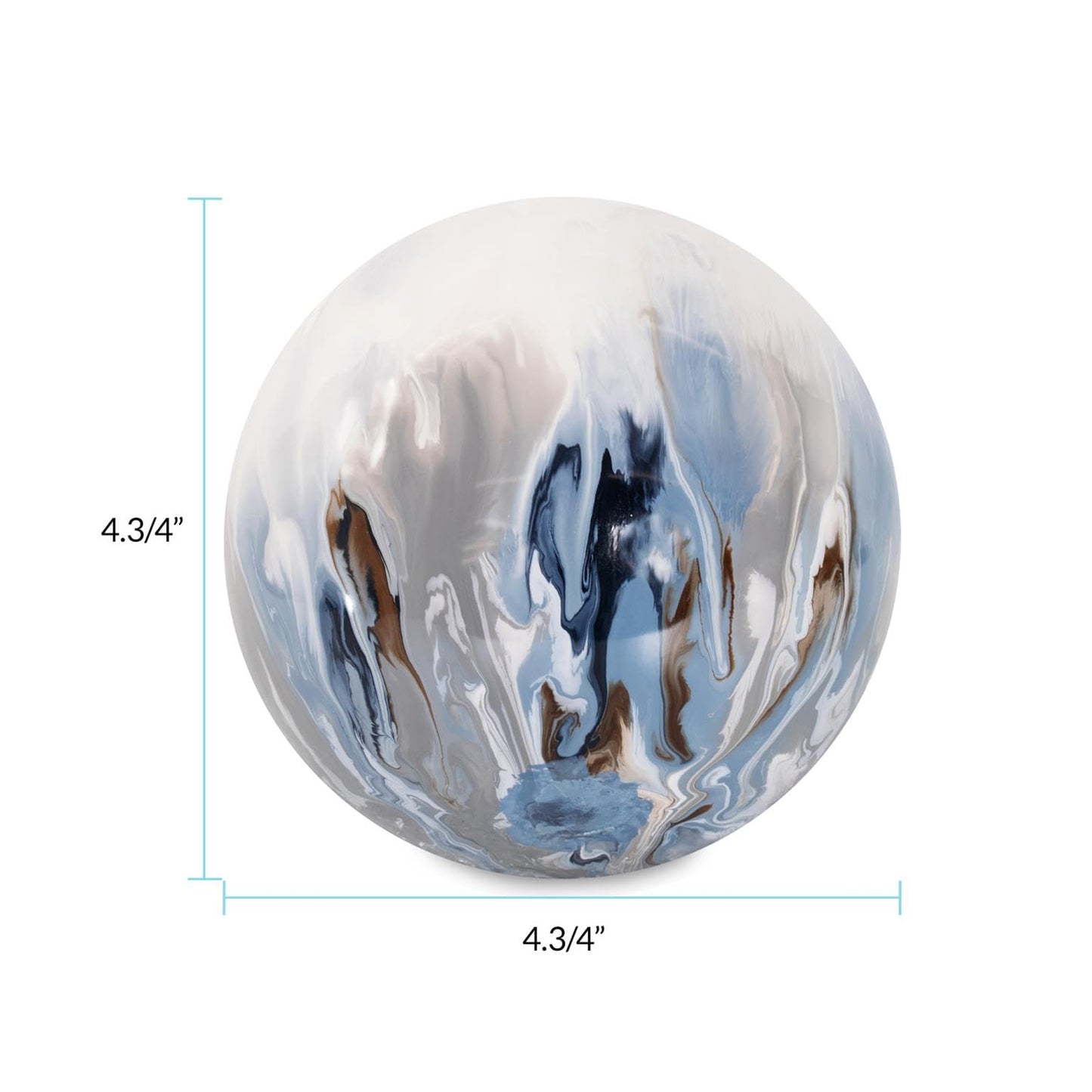 Howard Elliott Collection Aegean Blue Orbs- Medium Round Blue 4.3/4H X 4.3/4W X 4.3/4D