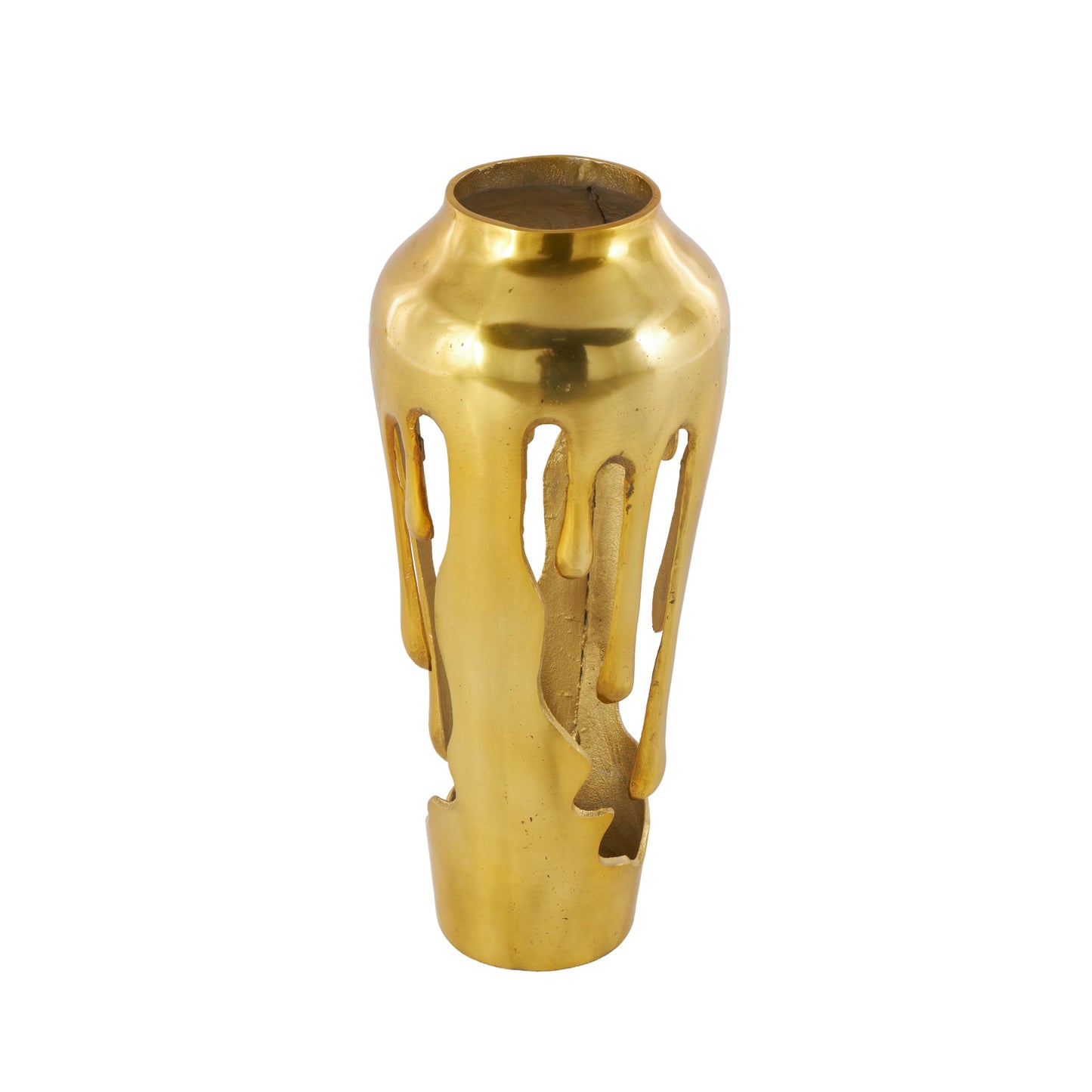 Deco 79 Aluminum Metal Abstract Vase, Vase 8" x 8" x 19", Gold