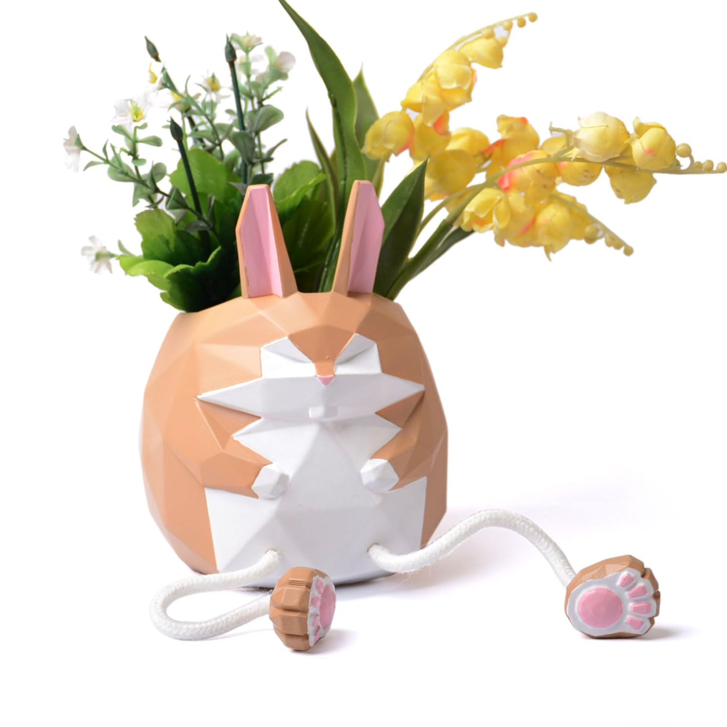 HAUCOZE Rabbit Statue Planter Succulent Pot Modern Decor Sculpture 5.9 Inch