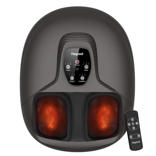 Heycool Fathers Day Dad Gifts, 2026 Upgrade FSA Eligible HSA Foot Massager, Shiatsu Foot Massager Machine with Heat and Compression for Plantar Fasciitis Neuropathy, Remote Control, Gifts, Size 14