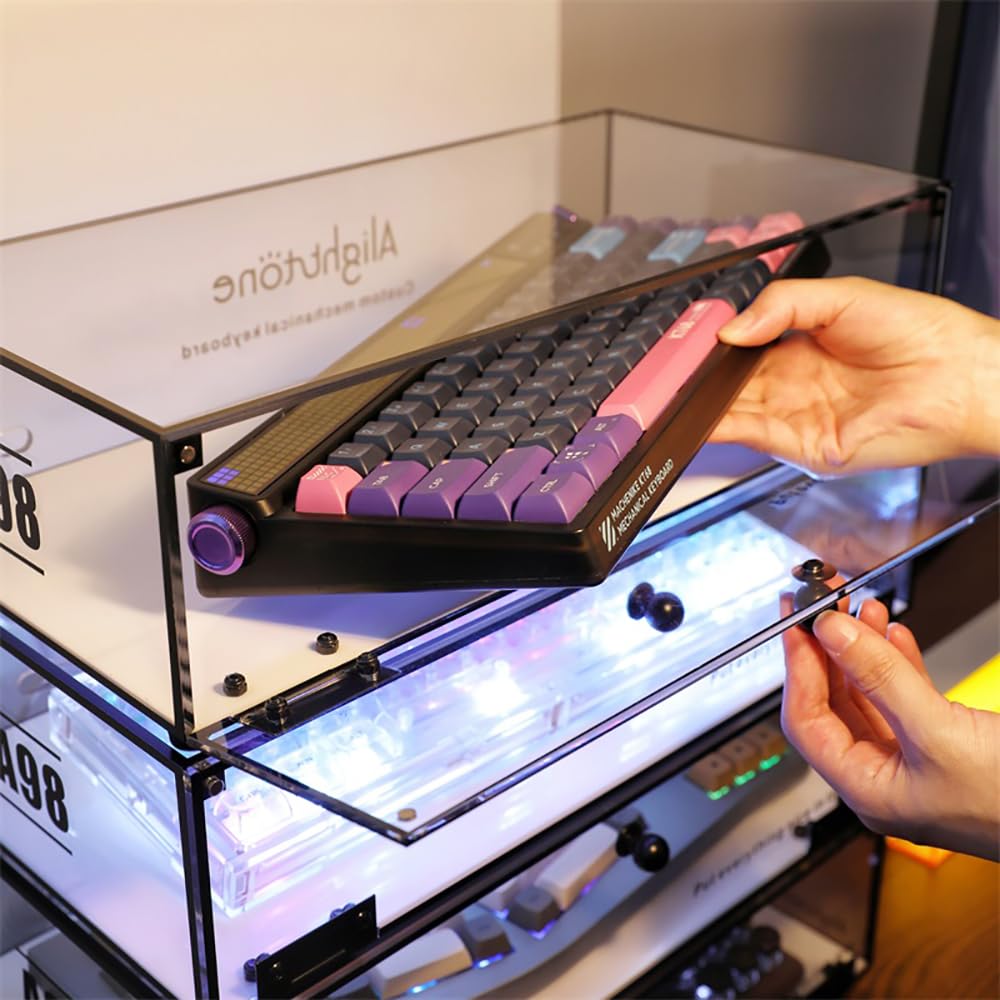Acrylic Keyboard Storage Display Box, Clear Mechanical Display Rack, Desktop Storage Compartment Placement Rack (One Box)