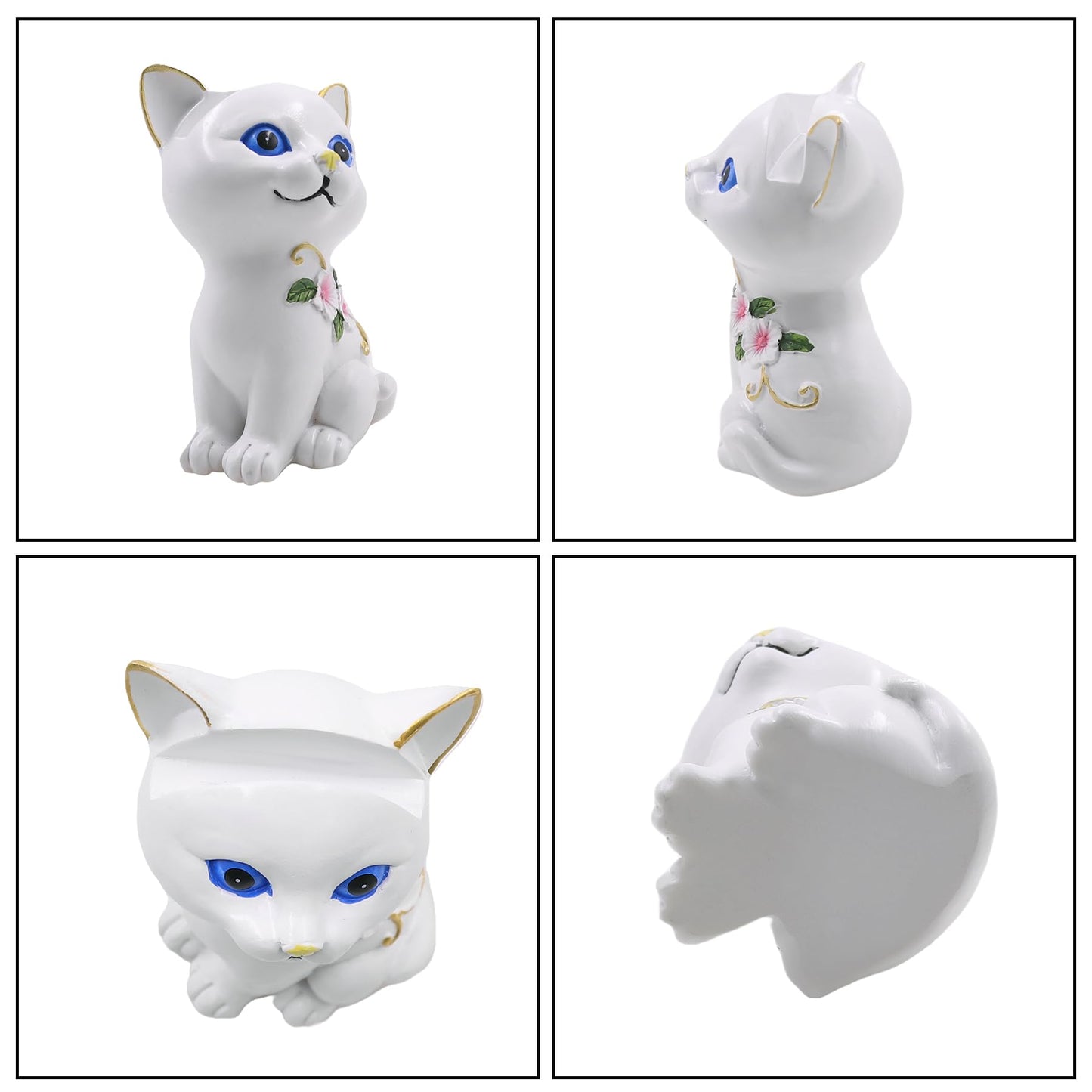 MOSSTYUS Cute Cat Animals Shaped Resin Sunglasses Eyeglass Holder Spectacles Display Stand Glasses Accessories Home Decor,White