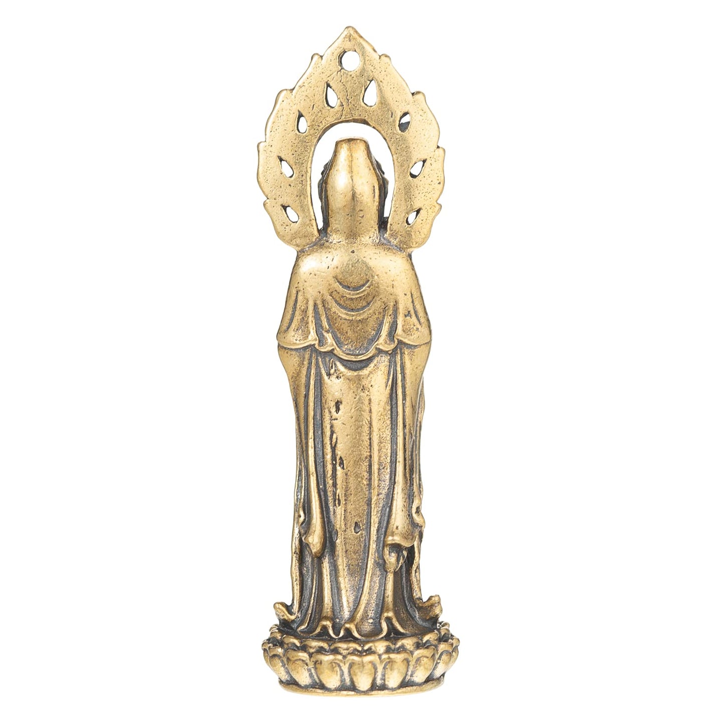 Pure Copper Guan Yin Statue - Handmade Quan Yin Statues for Meditation Altar, Goddess of Mercy and Compassion
