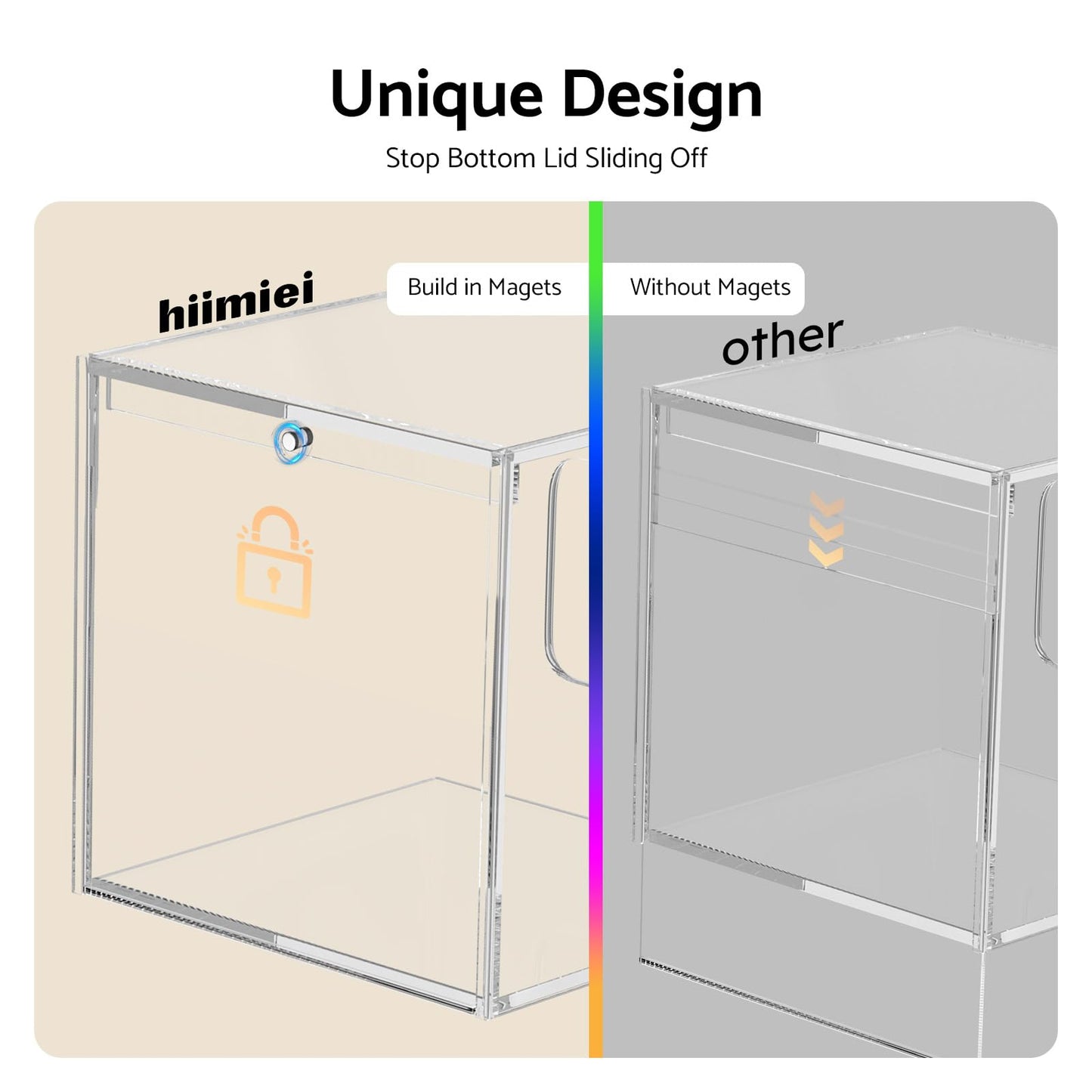 HIIMIEI Acrylic Tissue Box Cover 5.4x5.4x5.4'' Clear Tissue Holder Napkin Dispenser for Home Office Restaurant-Clear