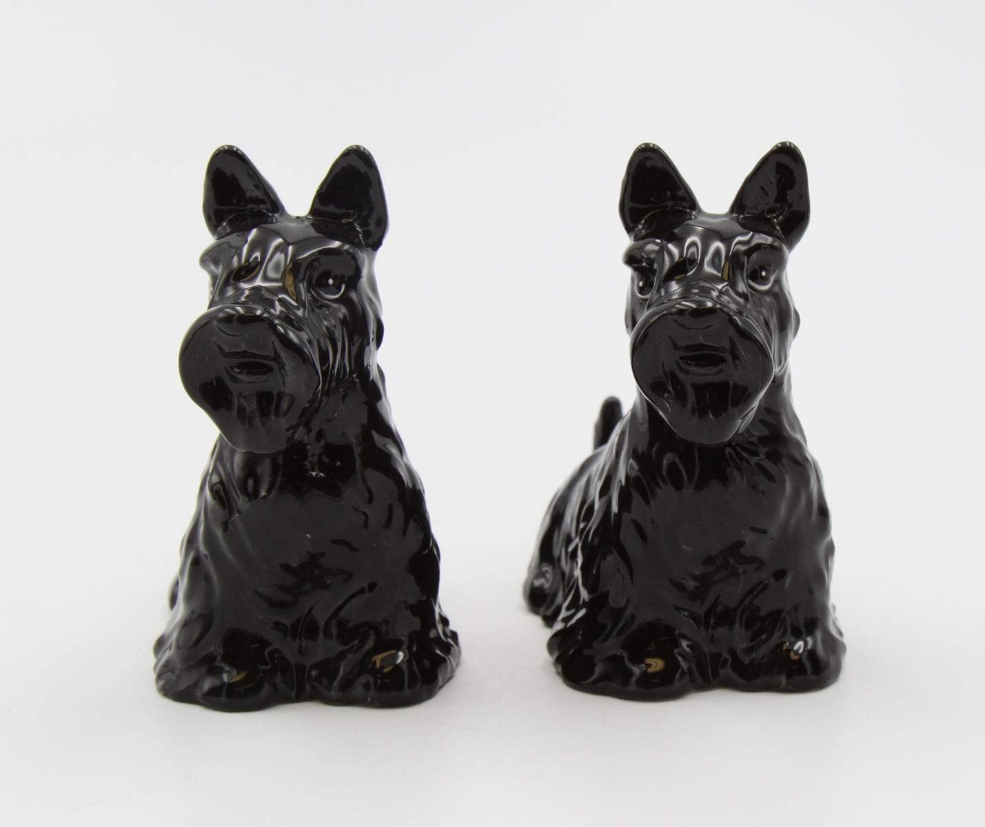 Cosmos Gifts Fine Ceramic Black Scottish Terrier Dog Salt & Pepper Shakers Set, 4" L