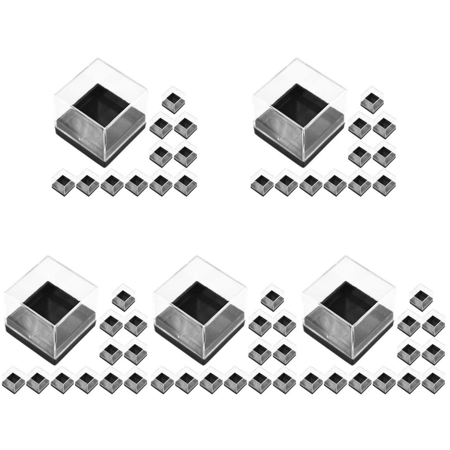 ARTIBETTER 60 Pcs Mineral Display Boxes Square Acrylic Specimen Storage Cases 1.06X1.06X5.11 Inch Transparent Cube Display Boxes for Gemstone and Mineral Specimen Collecting