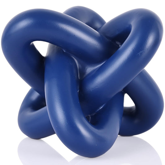 DOVDOV Blue Knot Sculpture, Three Knot Sculptures, Blue Home Decor Accents, Knot Sculptures for Rustic-Style Coffee Tables, Living Room Dining Tables, Entrance Hall Shelves, and Small Decorations.