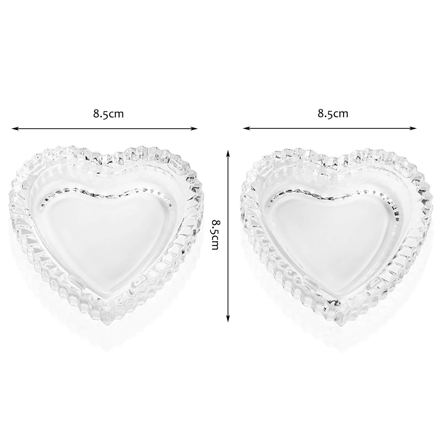 JOYSIP Clear Crystal Heart Shape Jewelry Tray for Girls, Women's Small Covered Trinket Storage Organizer Box