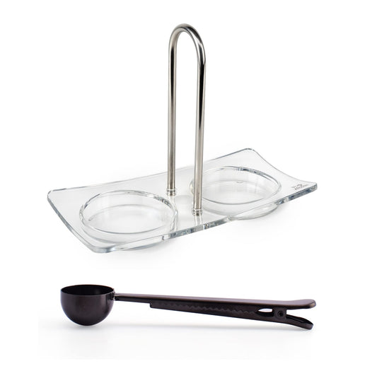 Peugeot Linea Salt and Pepper Mill Tray, Acrylic - With Stainless Steel Spice Scoop & Clip