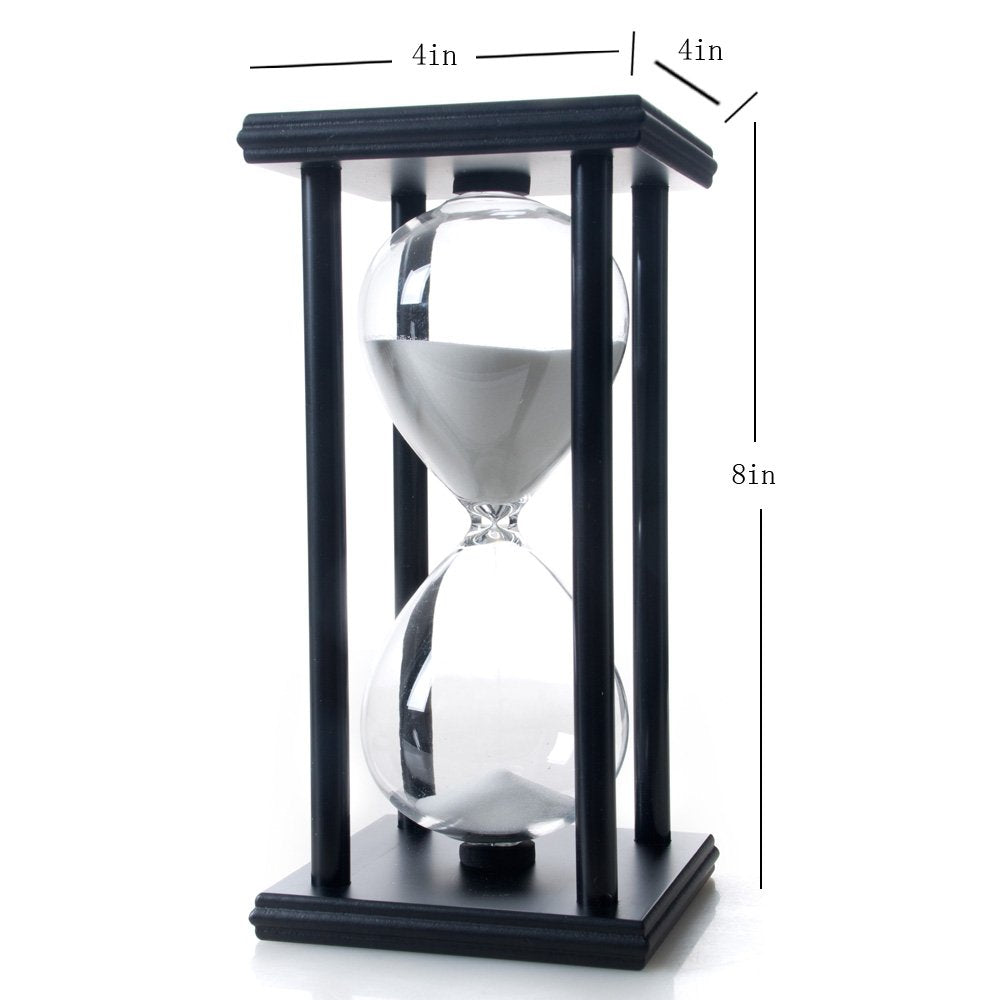 B BELLAWARE 60 Minutes Hourglass, Wood Sand Timer, White