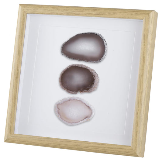 Nupuyai 8.7 Inches Framed Agate Slice Wall Art, Agate Geode Slices Stone Picture Frame Panel Tabletop Wall Decor for Living Room, Bedroom, Office, Spiritual Healing Gift, Natural Color