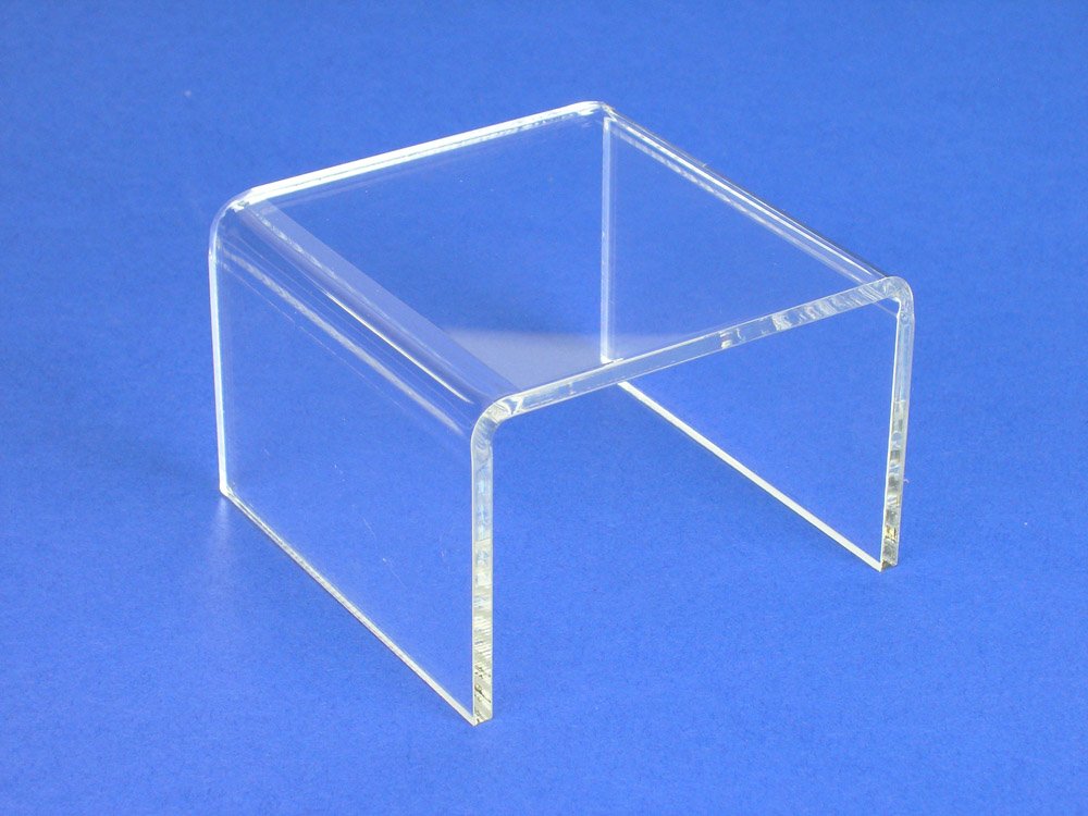 Clear Acrylic Display Risers Set of 2 – 3" x 3" x 2" Small Tabletop Stands for Retail Display, Jewelry, Candy, Makeup, Figurines – Transparent Pedestal Shelf for Home, Craft Shows & Countertops