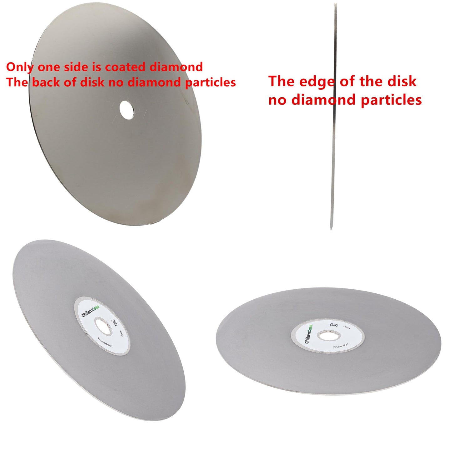 ChilternCasa 6 Inch Diamond Grinding Disc, Flat Lap Disc Abrasive Wheel 1/2 Inch Arbor Hole Fine Grit 1800 for Polishing Lapping Granite Marble Gemstone, Rock, Glass,Tile,Tungsten