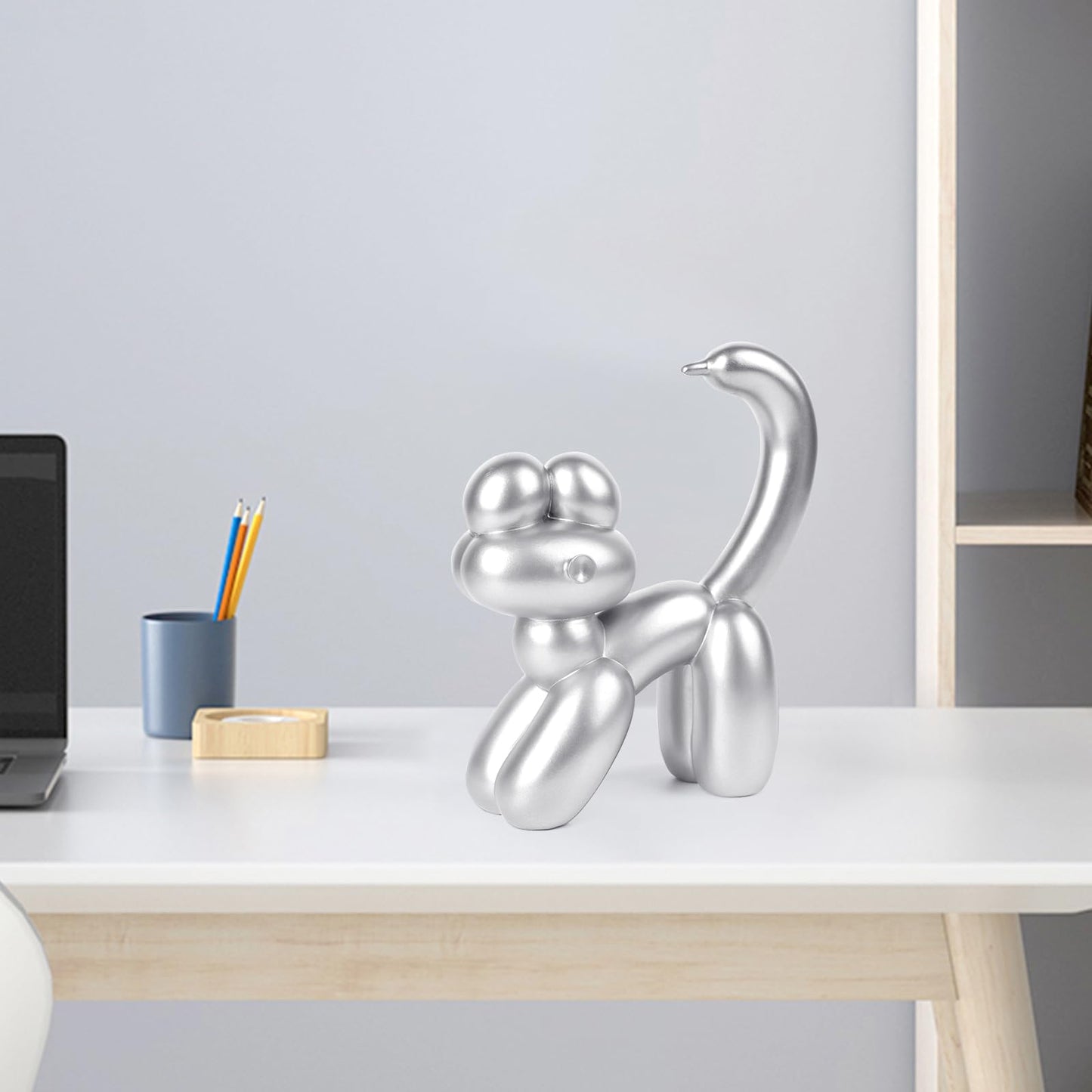VOFSTAND Balloon Cat Decor, 7.8 Inch, Silver