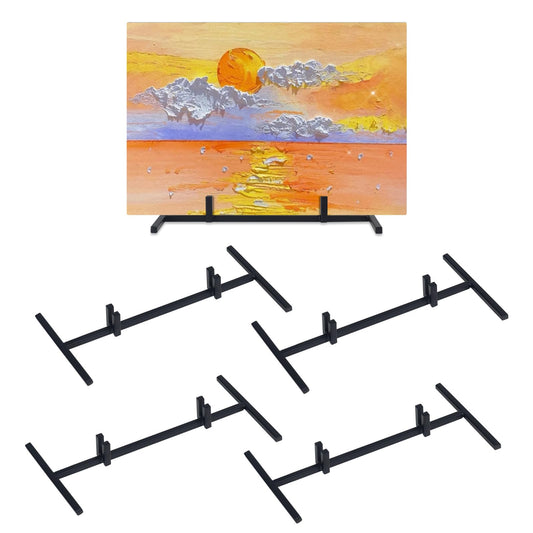 5 Pcs Metal Display Stand，Glass Stands For Display，Art Stands Suitable For Colored Ceramic Tiles, Glass Art Creation, Photo, Plaques, And Collectibles，Used For Home, Office, Or Trade Shows（Black）